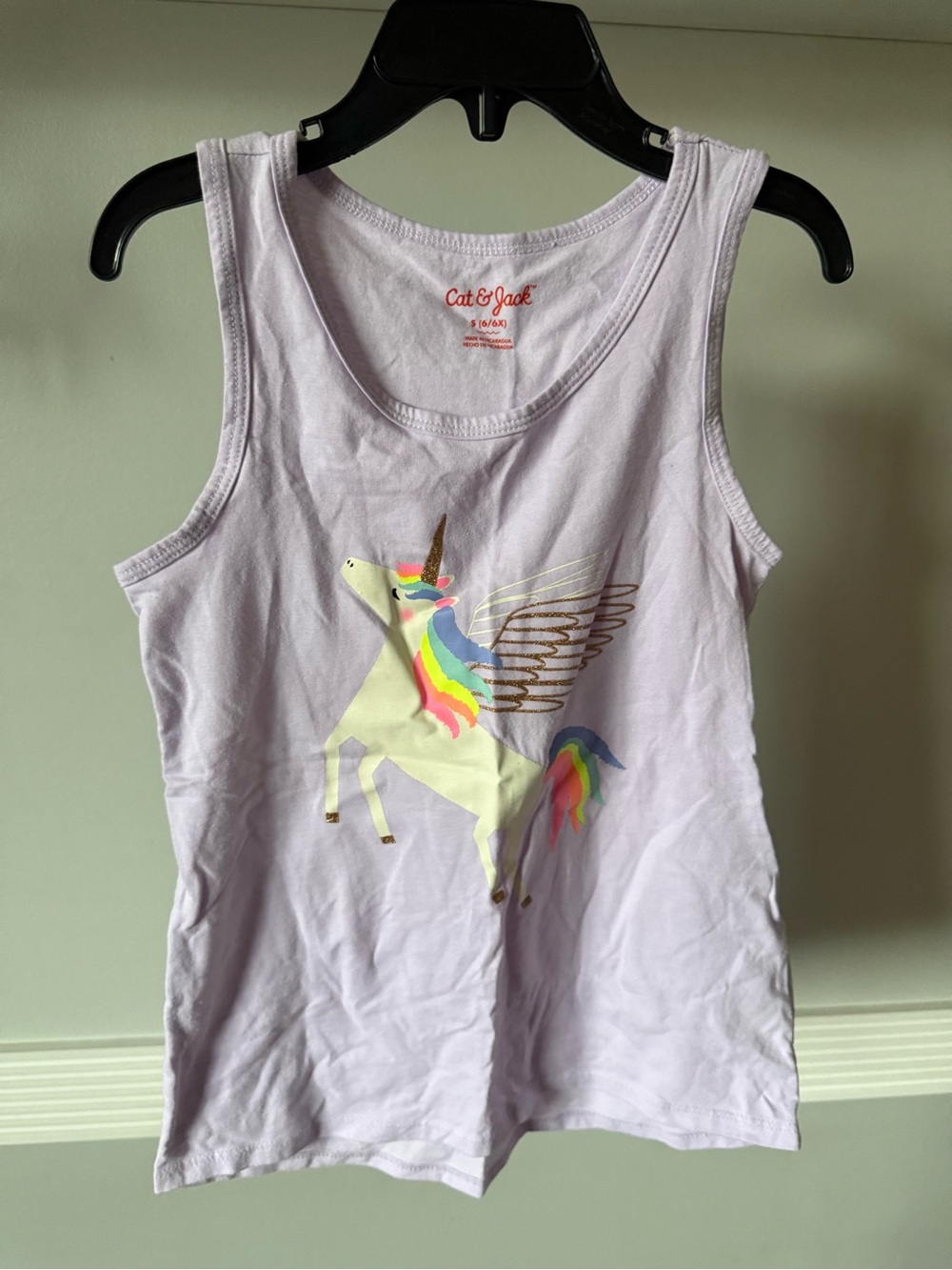 Cat & Jack Lavender Tank Top with Rainbow Unicorn